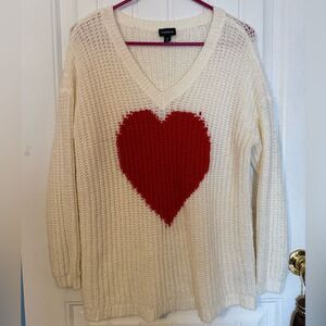 Torrid V-Neck Heart Sweater - Size 00